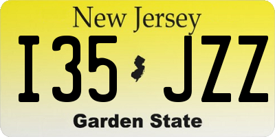 NJ license plate I35JZZ