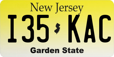 NJ license plate I35KAC