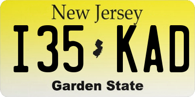 NJ license plate I35KAD
