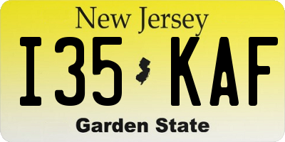 NJ license plate I35KAF
