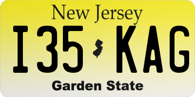 NJ license plate I35KAG