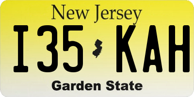 NJ license plate I35KAH