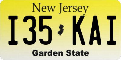 NJ license plate I35KAI