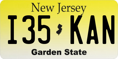NJ license plate I35KAN