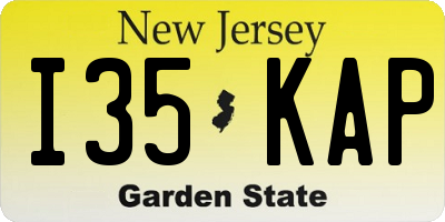 NJ license plate I35KAP