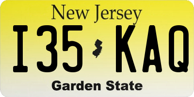 NJ license plate I35KAQ