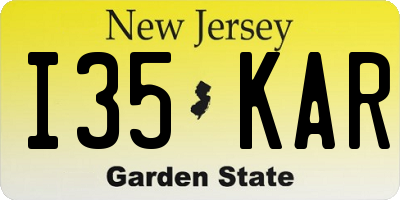 NJ license plate I35KAR