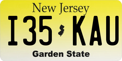 NJ license plate I35KAU