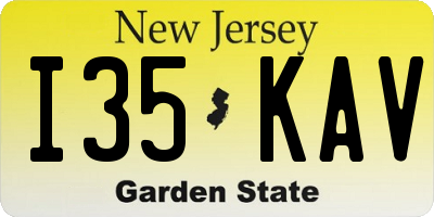 NJ license plate I35KAV