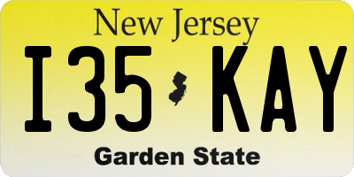 NJ license plate I35KAY