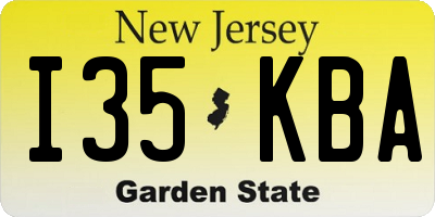 NJ license plate I35KBA
