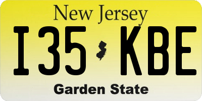 NJ license plate I35KBE