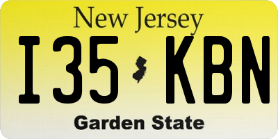 NJ license plate I35KBN