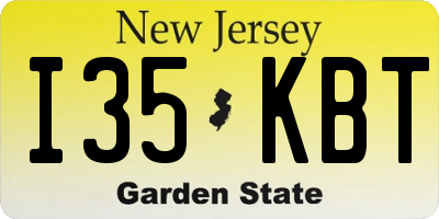 NJ license plate I35KBT
