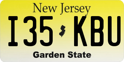 NJ license plate I35KBU