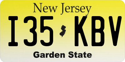 NJ license plate I35KBV