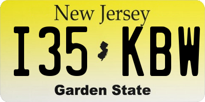 NJ license plate I35KBW