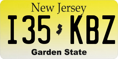 NJ license plate I35KBZ