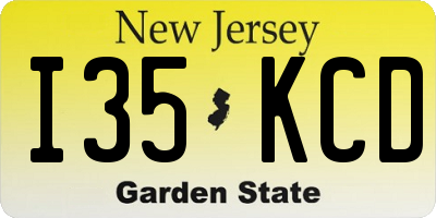 NJ license plate I35KCD