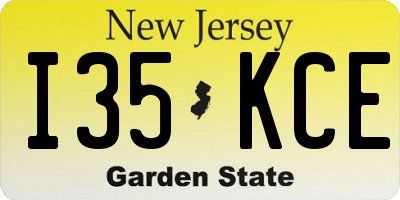 NJ license plate I35KCE