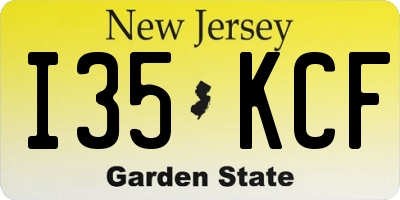 NJ license plate I35KCF
