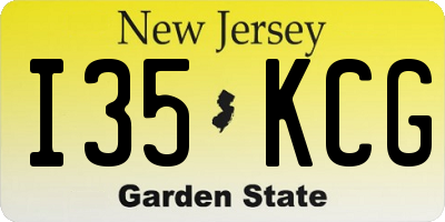 NJ license plate I35KCG
