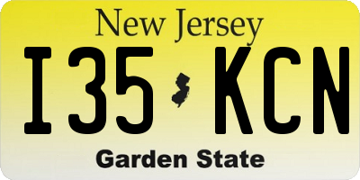 NJ license plate I35KCN