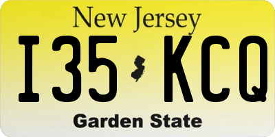 NJ license plate I35KCQ
