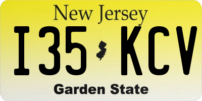 NJ license plate I35KCV