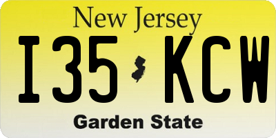 NJ license plate I35KCW