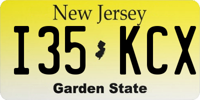 NJ license plate I35KCX