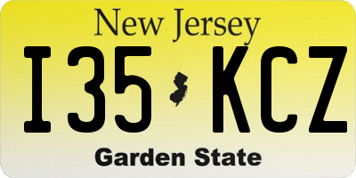 NJ license plate I35KCZ