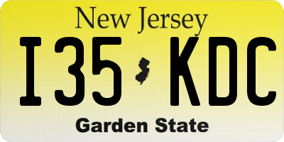 NJ license plate I35KDC