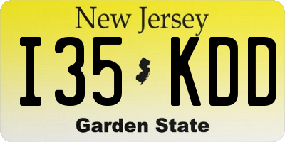 NJ license plate I35KDD