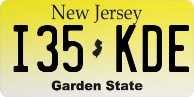 NJ license plate I35KDE