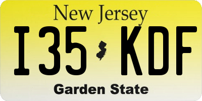 NJ license plate I35KDF