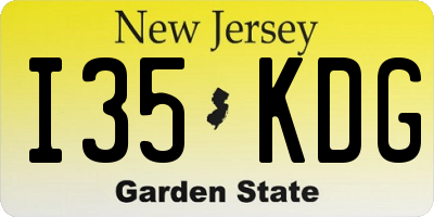 NJ license plate I35KDG