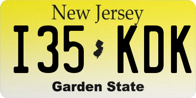 NJ license plate I35KDK