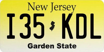 NJ license plate I35KDL