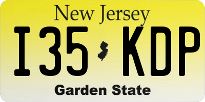 NJ license plate I35KDP