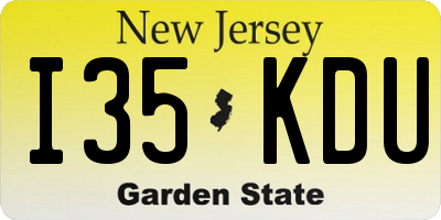 NJ license plate I35KDU