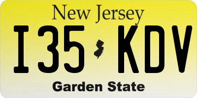 NJ license plate I35KDV