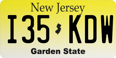 NJ license plate I35KDW