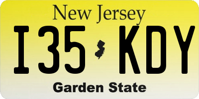 NJ license plate I35KDY