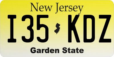 NJ license plate I35KDZ