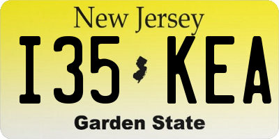 NJ license plate I35KEA