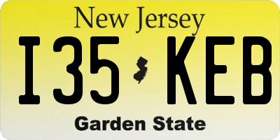 NJ license plate I35KEB