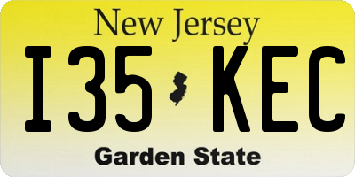 NJ license plate I35KEC