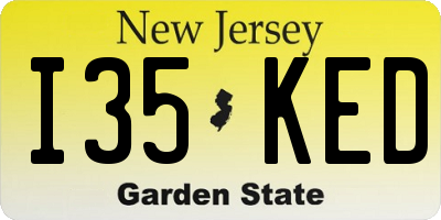 NJ license plate I35KED