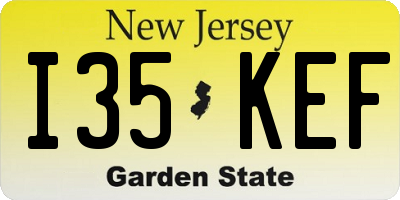 NJ license plate I35KEF